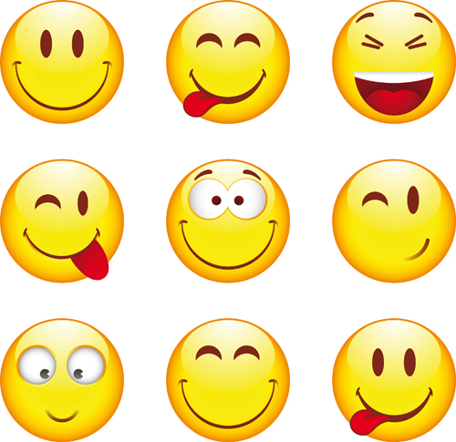 Funny Smile Emoticons vector icon 05  
