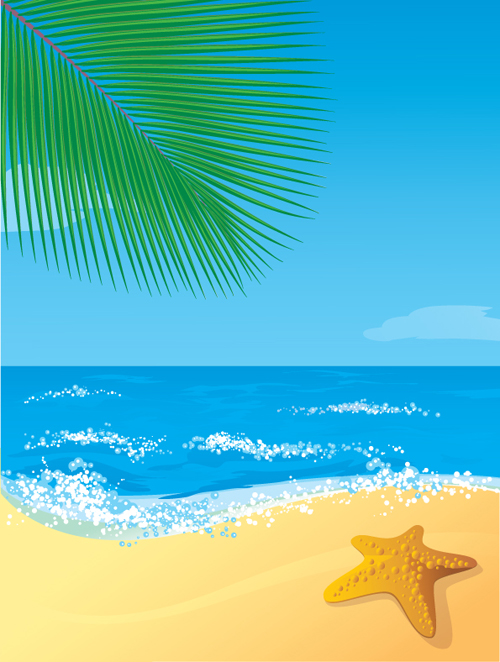 Sunny beach design vector background 06  