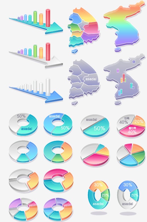 Vector infographics design elements set  