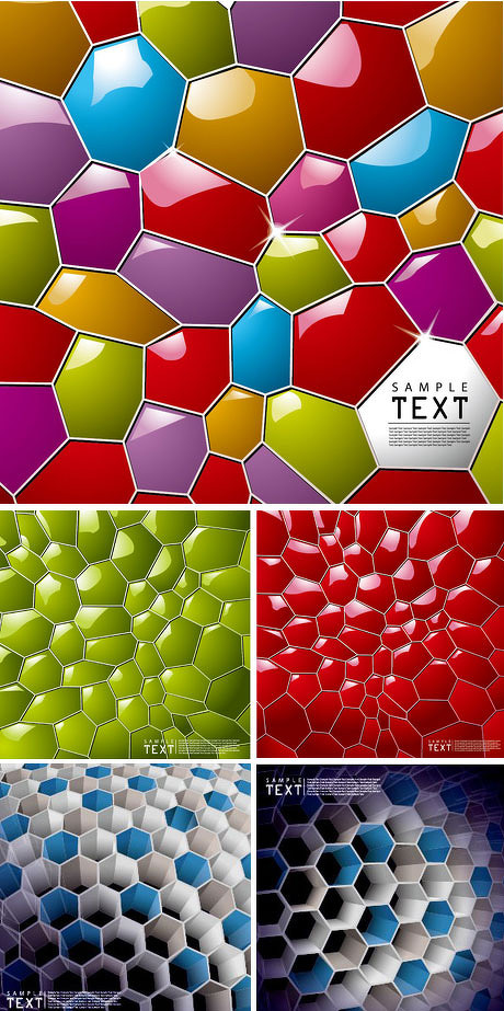 Colorful honeycomb text box  