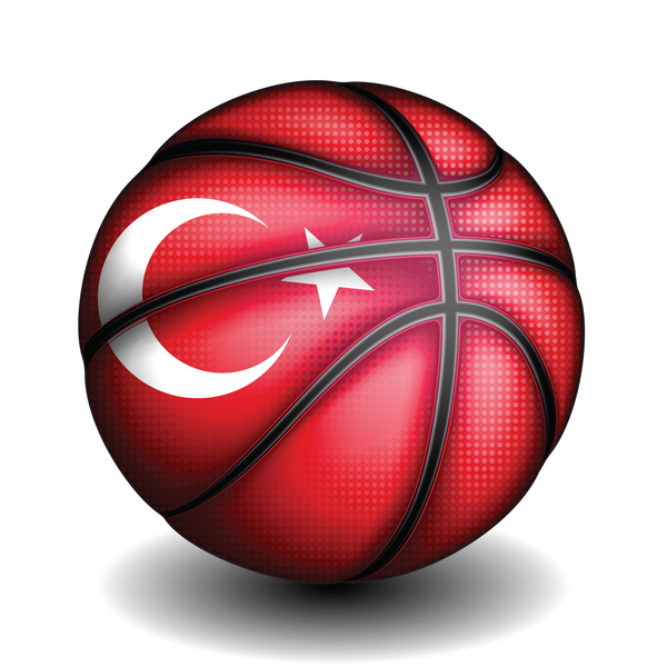 Basketball mit türkischem Zeichenvektormaterial 03  