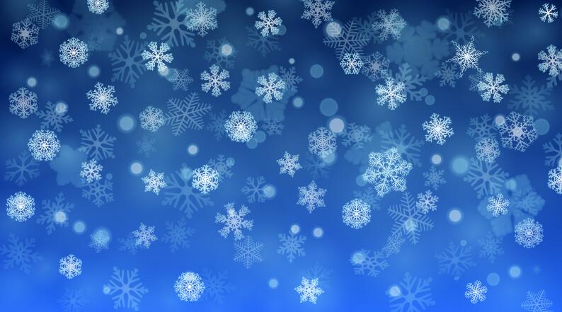 Beautiful snowflake with blue background vector 05  