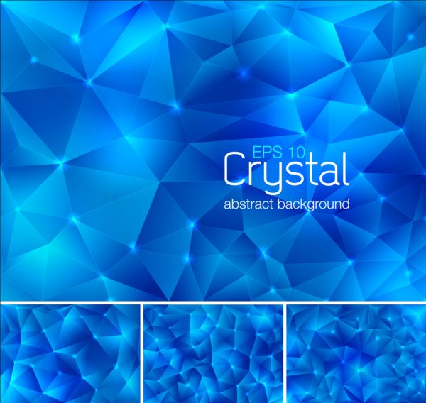 Blue crystal abstract background vector  