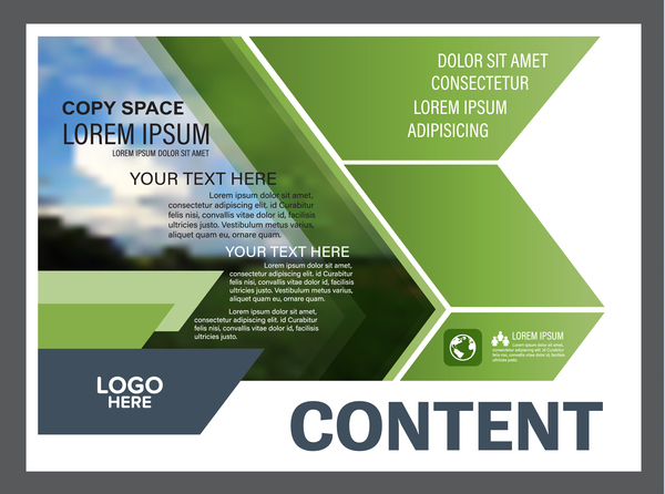 Blue with green styles flyer and cover brochure vector template 19  