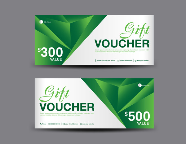 Christmas gift voucher card green vector material 02  
