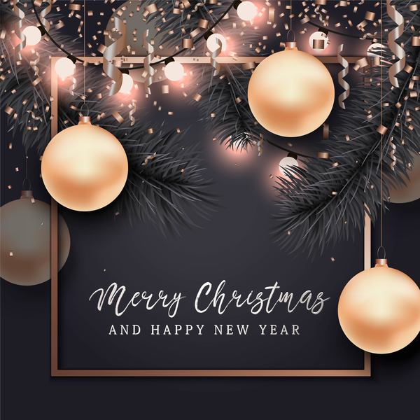 Christmas with 2018 ney year background and baubles vector 01  