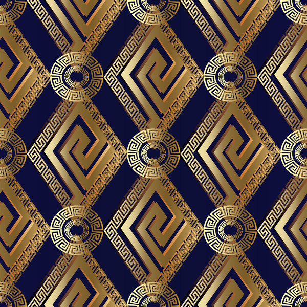 古典的な黄金のシームレスなパターン ベクトル 01  