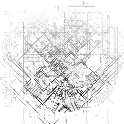 Creative architectural blueprint background vector 08  