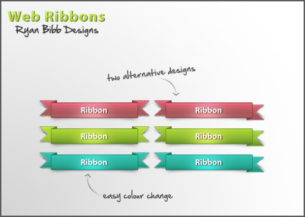 Creative web ribbons psd material  