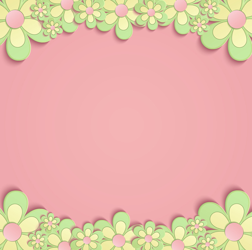Cute paper flower with pink background vector  