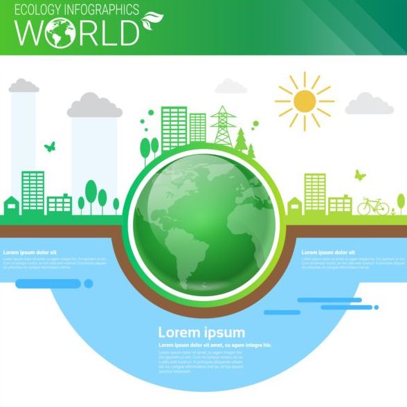 Ökologie-Welt-Infografiken gestalten Vektor 10  