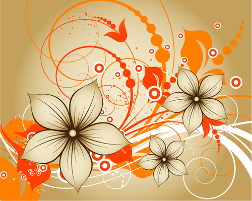 Elegant abstract flower vectors graphics 13  