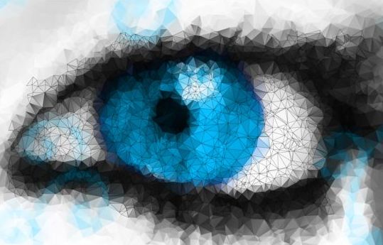 Eye with geometric shapes background vector 07  