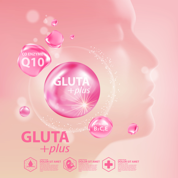 Gluta plus advertising poster template vector 03  