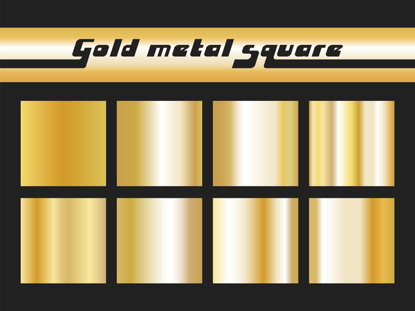 ゴールドの金属正方形のベクター素材  