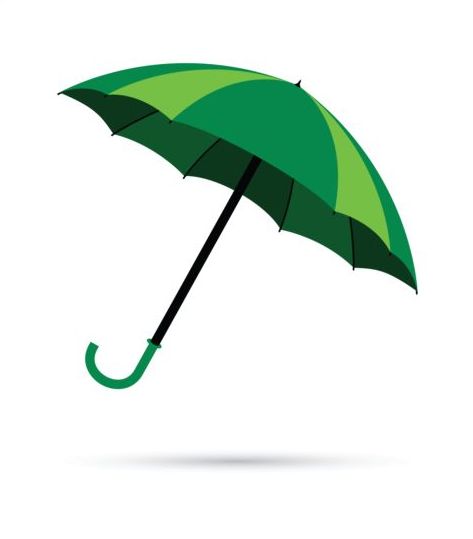 Grüne Regenschirm-Vektorabbildung  