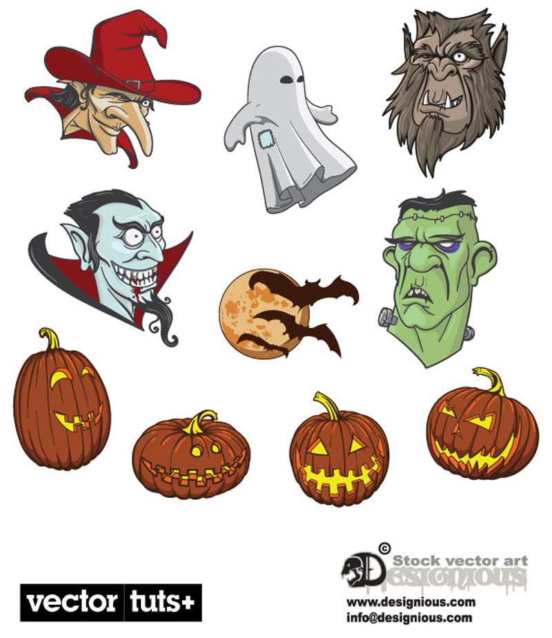 Halloween ornament icons vector material 04  