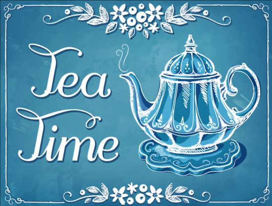 Hand drawn teapot background vector  