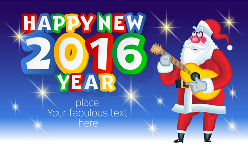 Happy new year 2016 and santa claus creative design 05  