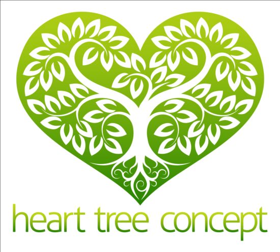 Vecteur de logo d’arbre de coeur 01  
