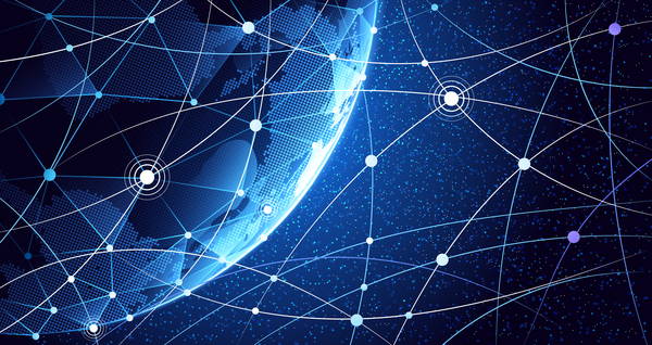 Modern tech global network background vector 02  