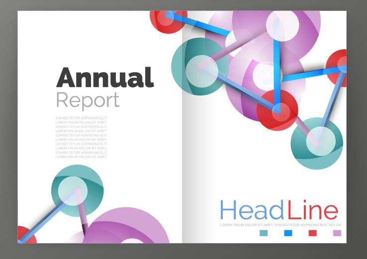 Molecule annual report brochure cover template vector 01  