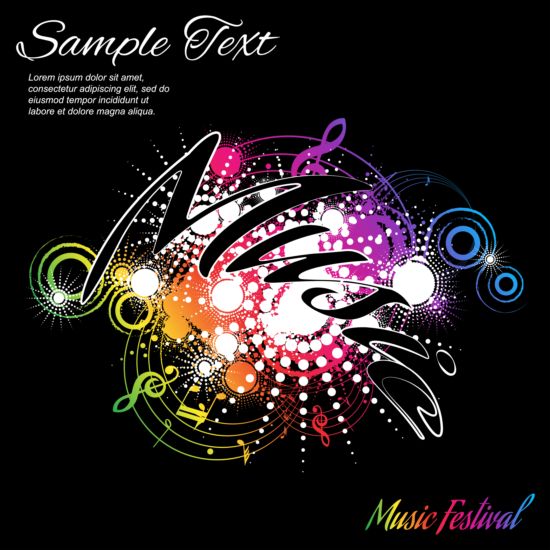 Music festival grunge background vector 03  