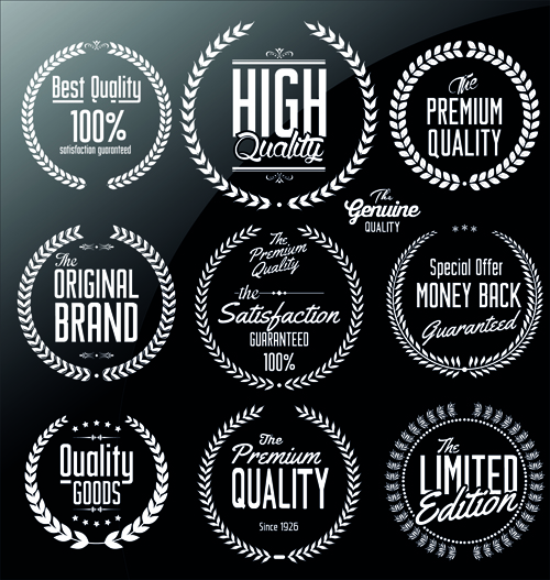 Ornate high quality labels vector 02  