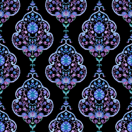 Paisley with flower vector seamless patterns 04  