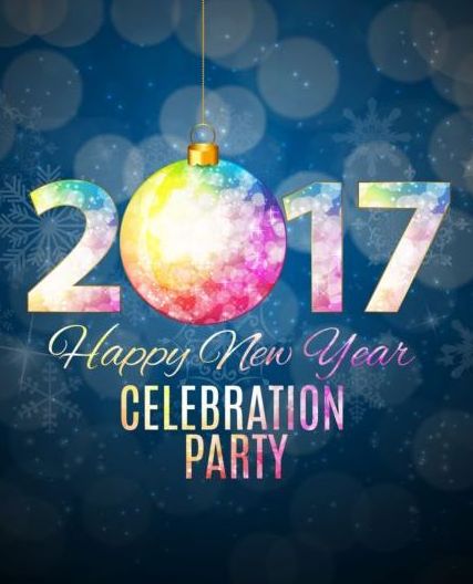 Poster party 2017 new year with christmas vector  