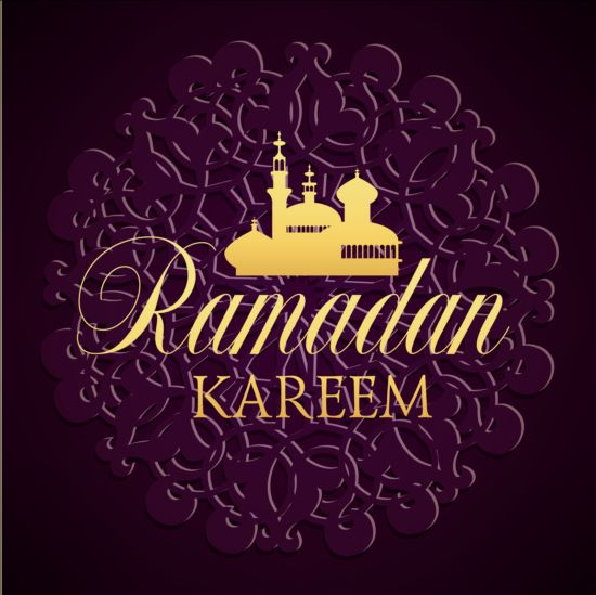 Ramadan kareem purple backgrounds vector set 10  