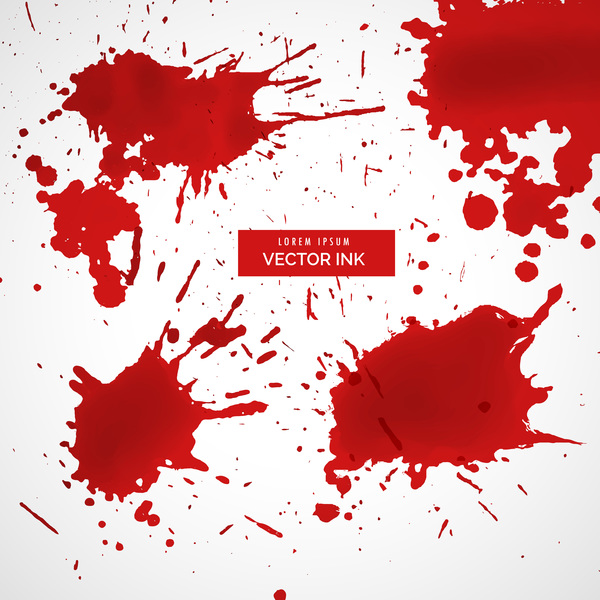 Red ink stains and paint vector background 05  