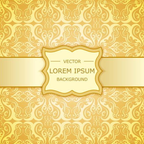 Retro goldener Luxus-Hintergrund Vektor Set 09  