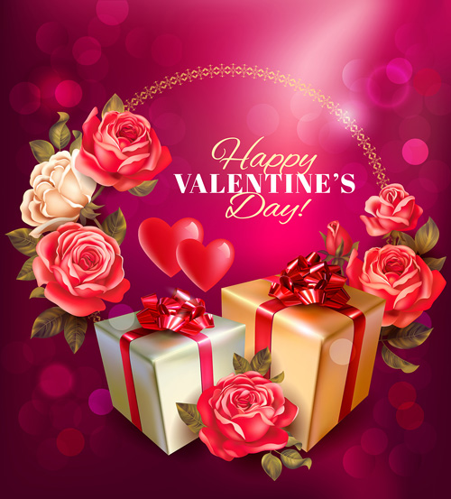 Romantic valentine day gift cards vector 05  