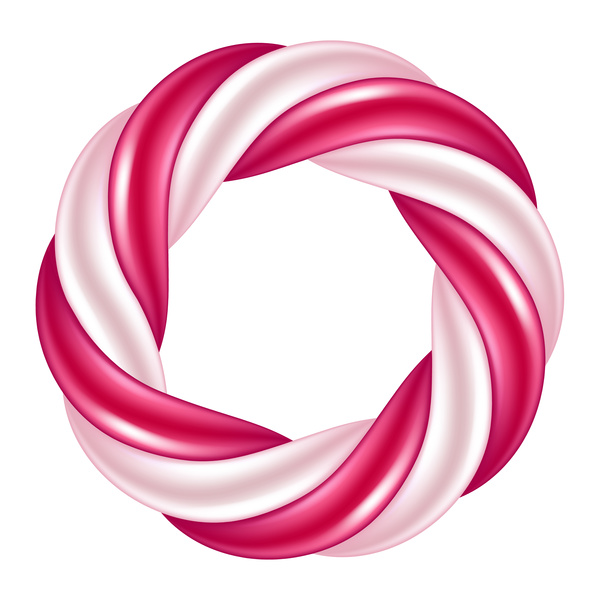 Round candy cane vector frame 03  