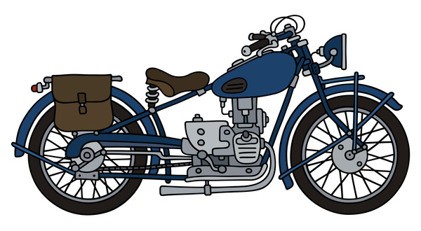図面のベクトル素材 04 Rtero バイク  