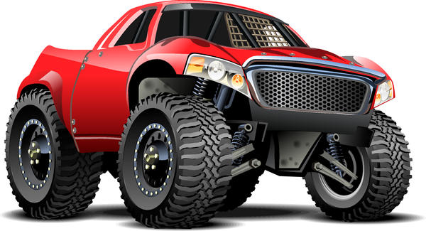 SUV-Monster-Autos cartoon Vektor Material 01  
