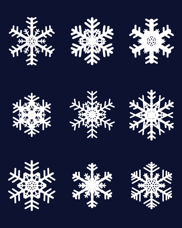 クリスマスの雪片のイラストベクトル06のセット  