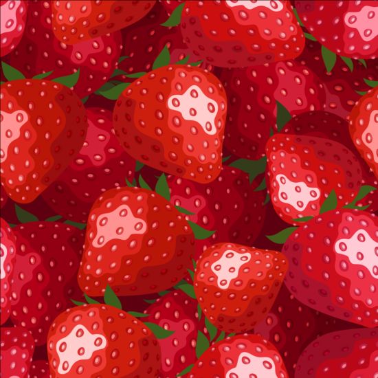Strawberry seamless pattern vectors  