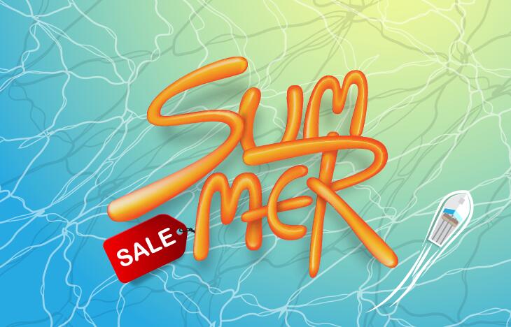 Summer sale poster vector template 07  