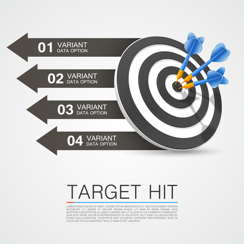 Target hit with infographics vector 01  