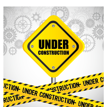 Under construction warning background vector set 08  