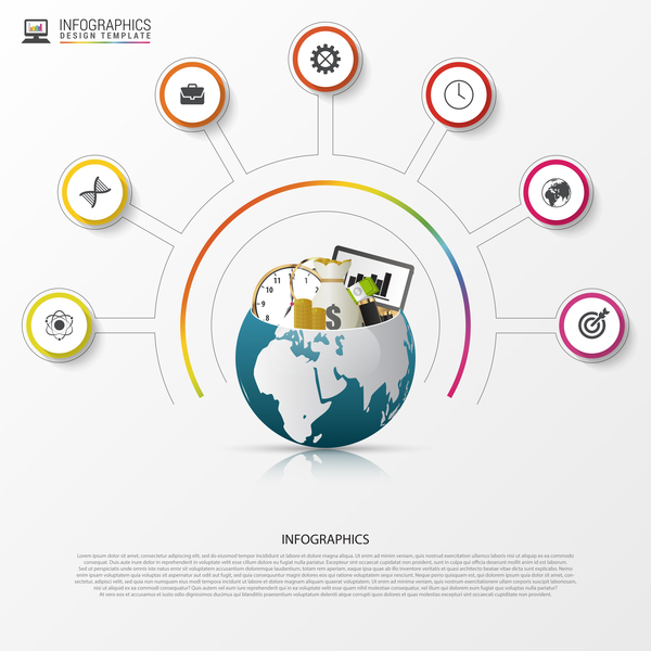 Vector creative world infographic template 08  