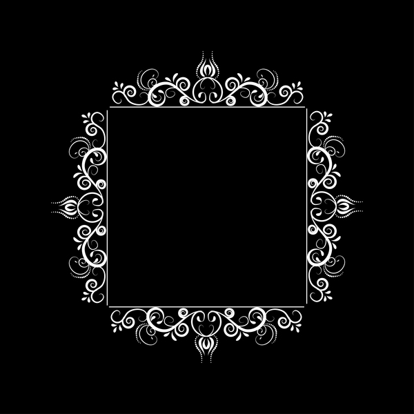 White baroque decor frame retro vector 03  