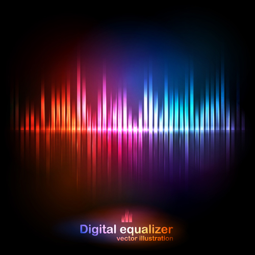 digital equalizer colorful background vector  