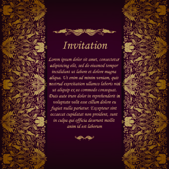Retro floral invitation vector 01  