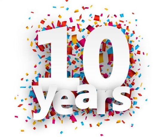 10 Year happy birthday vector material  