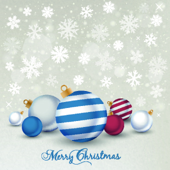 2014 Merry Christmas decor ball vector background 01  