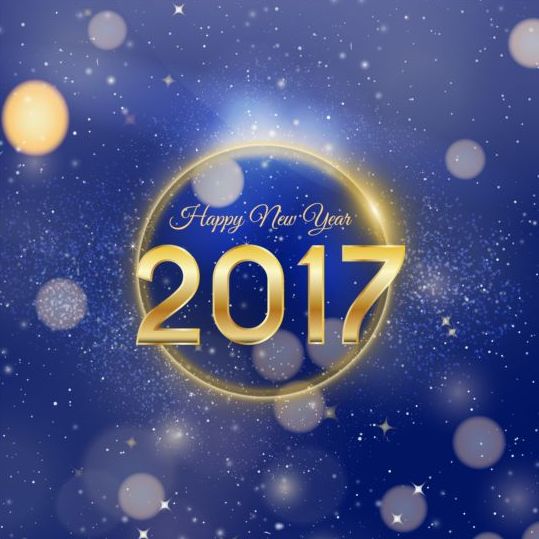 2017 glückliches neues Jahr mit blauem Haltevektor  