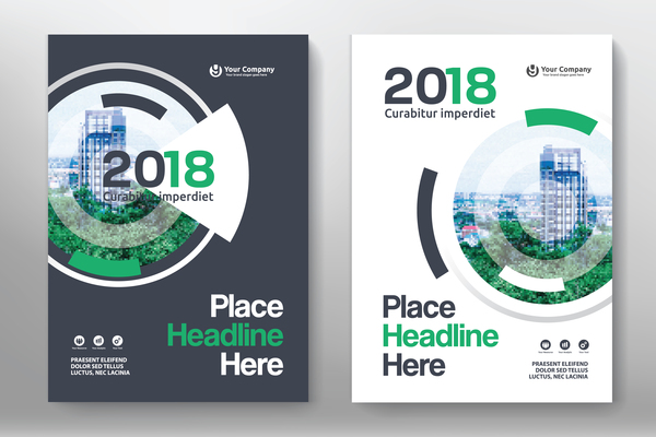 Dépliant 2018 et couverture brochure modèle vecteur 10  